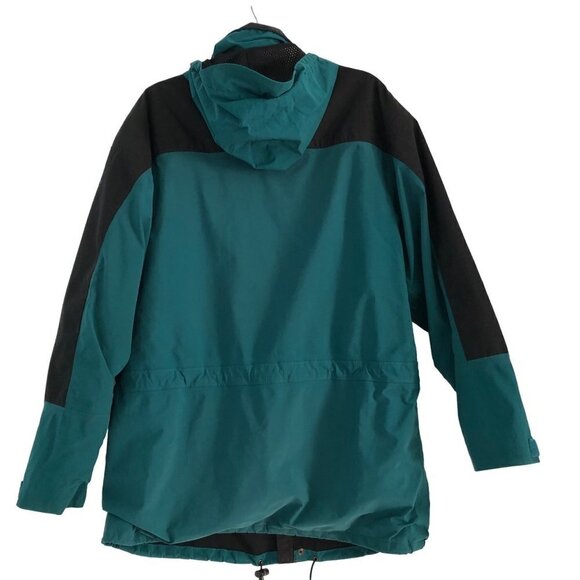 Vtg Far West Gor-tex Hooded Jacket Coat Windbreaker Unisex Teal Black Medium M - Picture 2 of 15